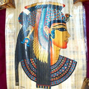 Egyptian hand painted Papyrus art 12x17 large